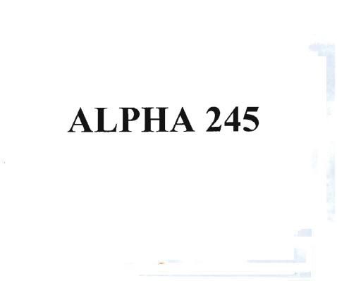 Trademark ALPHA 245