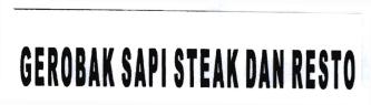 Trademark GEROBAK SAPI STEAK DAN RESTO