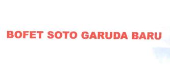 Trademark BOFET SOTO GARUDA BARU