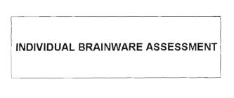 Trademark INDIVIDUAL BRAINWARE ASSESSMENT