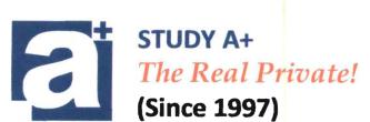 Trademark Logo a+. STUDY A+ THE REAL PRIVATE! (SINCE 1997)