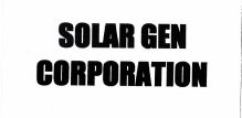 Trademark SOLAR GEN CORPORATION