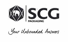 Trademark SCG Packaging — "Your Unbounded Answer& & Elephant Device in Hexagon