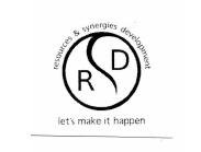 Trademark RD resources & synergies development let's make it happen