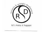 Trademark RD resources & synergies development let's make it happen