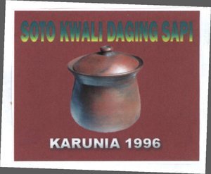 Trademark SOTO KWALI DAGING SAPI KARUNIA 1996