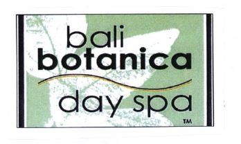 Trademark BALI BOTANICA DAY SPA