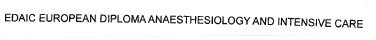 Trademark EDAIC EUROPEAN DIPLOMA ANAESTHESIOLOGY AND INTENSIVE CARE