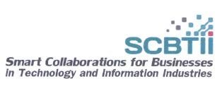 Trademark SCBTII SMART COLLABORATIONS FOR BUSINESSES IN TECHNOLOGY AND INFORMATION INDUSTRIES + LOGO