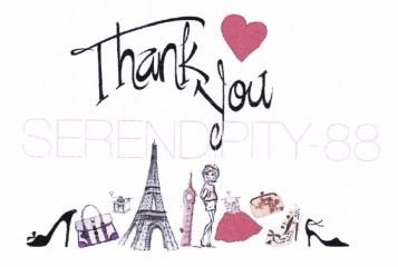 Trademark SERENDIPITY-88 THANK YOU + LOGO