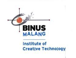 Trademark BINUS MALANG INSTITUTE OF CREATIVE TECHNOLOGY + LOGO