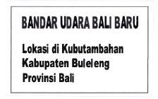 Trademark BANDARUDARA BALI BARU LOKASI DI KUBUTAMBAHAN KABUPATEN BULELENG PROVINSI BALI