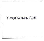 Trademark GEREJA KELUARGA ALLAH