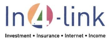 Trademark IN 4 LINK INVESTMENT.INSURANCE.INTERNET.INCOME + LOGO