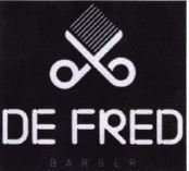 Trademark DE FRED BARBER + LOGO