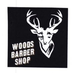 Trademark WOODS BARBER SHOP + LUKISAN