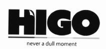 Trademark HIGO NEVER A DULL MOMENT + LOGO