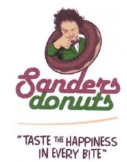 Trademark SANDERS DONUTS TASTE THE HAPPINESS IN VERY BITE + LOGO