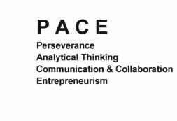 Trademark PACE PERSEVERANCE ANALYTICAL THINKING COMMUNICATION & COLLABORATION ENTREPRENEURISM