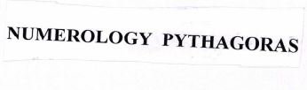 Trademark NUMEROLOGY PYTHAGORAS