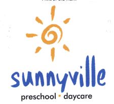 Trademark SUNNYVILLE PRESCHOOL DAYCARE + LOGO