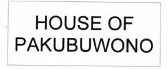 Trademark HOUSE OF PAKUBUWONO