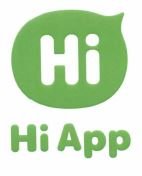 Trademark Hi App + Hi Logo Hijau