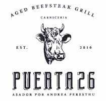 Trademark Aged Beefsteak Grill Puerta 26 Asador Por Andrea Peresthu + Logo