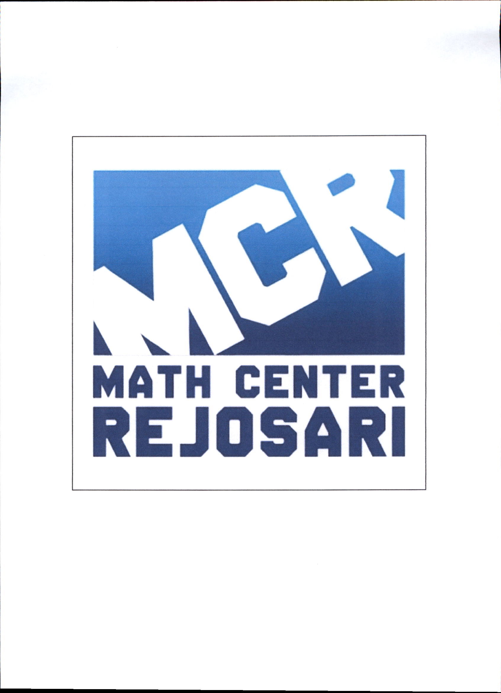 Trademark MCR MATH CENTER REJOSARI