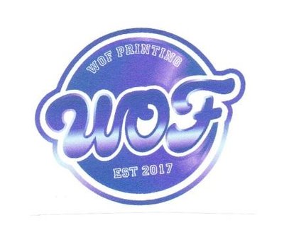 Trademark WOF PRINTING EST 2017 + LOGO