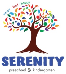 Trademark SERENITY PRESCHOOL & KINDERGARTEN • SMART • KIND • HAPPY