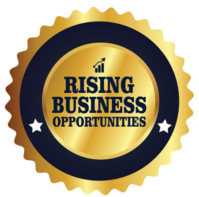 Trademark RISING BUSINESS OPPORTUNITIES + LOGO