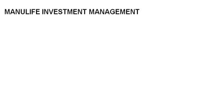 Trademark MANULIFE INVESTMENT MANAGEMENT