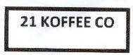 Trademark 21 KOFFEE CO