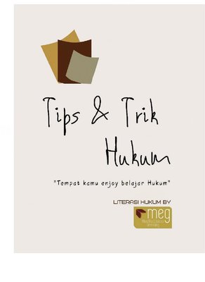 Trademark Tips & Trik Hukum "Tempat kamu enjoy belajar Hukum" Literasi Hukum by MEG Mardika Edukasi
Gemilang