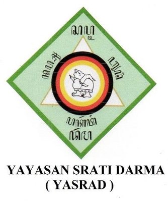 Trademark YAYASAN SRATI DARMA (YASRAD) + logo/simbol dan huruf jawa sapta, darma, nafsu, budi, pakarti