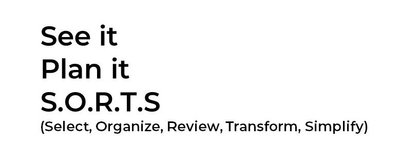 Trademark See it. Plan it. Sorts (Select, Organize, Review, Transform, Simplify)