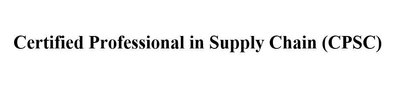 Trademark Certified Professional in Supply Chain (CPSC)