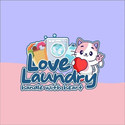 Trademark LOVE LAUNDRY HANDLE WITH HEART + Lukisan