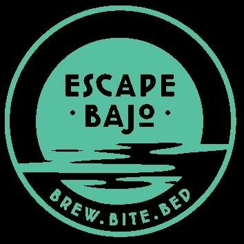 Trademark Escape Bajo (huruf latin). Tagline : Brew.Bite.Bed