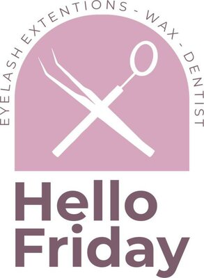 Trademark HELLO FRIDAY EYELASH EXTENTIONS - WAX - DENTIST + LOGO