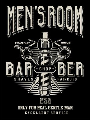 Trademark MR MEN'S ROOM BARBER SHOP 253 + lukisan