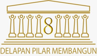 Trademark delapan pilar membangun + logo dan angka 8