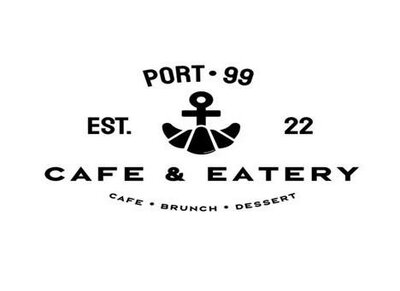 Trademark Port.99 Cafe & Eatery Cafe Brunch Dessert est. 22 + Logo