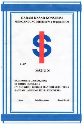 Trademark CAP SATU S BY CV. ANUGRAH BERKAT MANDIRI SEJAHTERA