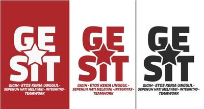 Trademark GESIT Gigih, Etos kerja unggul, Sepenuh hati melayani, Integritas, Team work + Logo