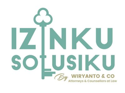 Trademark IZINKU SOLUSIKU BY WIRYANTO & CO Attorneys & Counsellors at Law + Logo