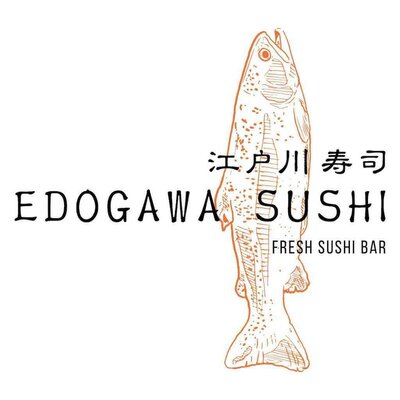 Trademark EDOGAWA SUSHI Fresh Sushi Bar + Huruf Non latin + Gambar ikan