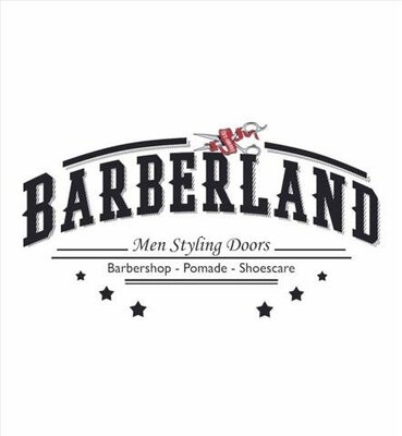 Trademark BARBERLAND Men Styling Doors - Barbershop - Pomade - Shoescare + LOGO