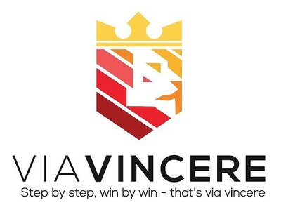 Trademark VIA VINCERE Step by step, win by win - that's via vincere + LOGO